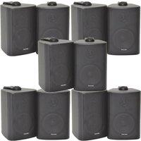 Loops 10x 60W 2 Way Black Wall Mounted Stereo Speakers 3 8Ohm Mini Background Music