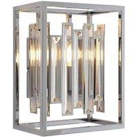 Loops Glass Wall Light Clear Crystal & Chrome Plate 40W E14 Dimmable Living Room