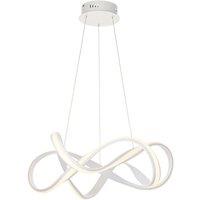 Loops LED Ceiling Pendant Light 44W Warm White 630mm White Loop Feature Strip Lamp