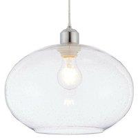 Loops Hanging Ceiling Pendant Light Shade Clear Bubble Glass 300mm Wide Round Bowl