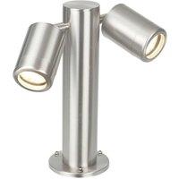 Loops IP65 Twin Outdoor Lamp Post Bollard Light Adjustable GU10 Marine Grade Steel in Metallics
