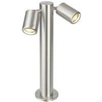Loops 450mm IP65 Twin Outdoor Lamp Post Bollard Light Tilting GU10 Marine Grade Steel in Metallics