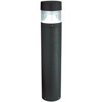 Loops 1m Tall IP65 Outdoor Lamp Post Bollard Black Round Flat Top E27 Driveway Light