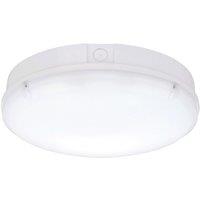 Loops Gloss White IP65 Bulkhead Light - 18W CCT SMD LED Module - Microwave Sensor