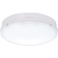 Loops Gloss White IP65 Emergency Bulkhead Light - 18W CCT LED - Microwave Sensor