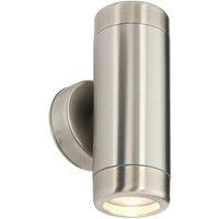 Loops Up & Down Twin Outdoor Wall Light - 2 x 7W GU10 LED Marine Grade Stainless Steel in Metallics