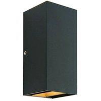 Loops IP44 Outdoor Up & Down Wall Light Matt Black Porch Box Lantern 5W Cool White LED
