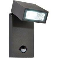 Loops IP44 Outdoor Anthracite Spotlight PIR Motion Sensor & Photocell 10W Cool White