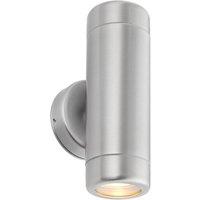 Loops Up & Down Twin Outdoor IP65 Wall Light - 2 x 7W LED GU10 - Stainless Steel in Metallics