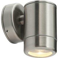 Loops Outdoor IP65 Wall Downlight - Dimmable 7W LED GU10 - Brushed Stainless Steel in Metallics