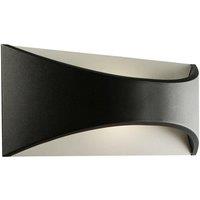 Loops IP65 Outdoor Modern Curved Wall Light Black Texture Aluminium 12W Warm White LED