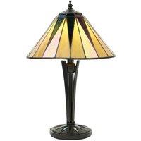 Loops Small Tiffany Glass Table Lamp - Geometric Design - Black Finish - 40W E14 Golf