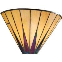 Loops Tiffany Glass LED Wall Light - Geometric Design - Matt Black Finish - Dimmable