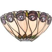 Loops Tiffany Glass Wall Light Cream & Mackintosh Rose Shade Interior Sconce i00248 in Clear