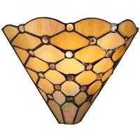 Loops Tiffany Glass Geometric Wall Light - Matt Black Steel - 40W E14 Golf Bulb Needed
