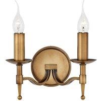 Loops Avery Luxury Twin Wall Light Antique Brass Traditional Candelabra Lamp Holder in Metallics