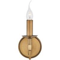 Loops Avery Luxury Single Wall Light Antique Brass Traditional Candelabra Lamp Holder in Metallics