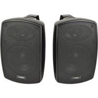 Loops 2x 4 60W Black Outdoor Rated Speakers 8 OHM Weatherproof Wall Mounted HiFi