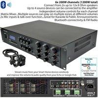 Loops 1200W LOUD Outdoor Bluetooth System 6x 140W Black Speaker Weatherproof Music Player