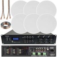 Loops 1200W Bluetooth Sound System 6x 100W Slim Ceiling Speaker 6 Zone Mixer Amplifier