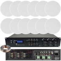 Loops 1200W Loud Bluetooth Sound System 12x 120W Slim Ceiling Speaker 6 Zone Amplifier