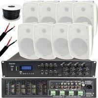 Loops 1600W LOUD Outdoor Bluetooth System 8x White Speaker Weatherproof Music Player