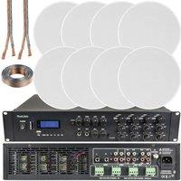 Loops 1600W Bluetooth Sound System 8x 100W Slim Ceiling Speaker 8 Zone Mixer Amplifier
