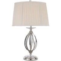 Loops Table Lamp Ivory Shade Cut Glass Droplets Metal Base Polished Nickel LED E27 60W in Metallics