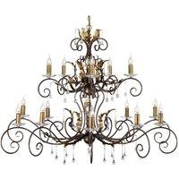 Loops 15 Bulb Handmade Chandelier Hanging Pendant LIght Bronze LED E14 60W Bulb