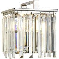 Loops Wall Light Cut Glass Crystals Opal Highly Polished Nickel LED E27 60W in Metallics