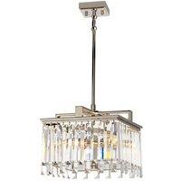 Loops 4 Bulb Chandelier LIght Highly Polished Nickel Glass Crystals LED E14 40W in Metallics