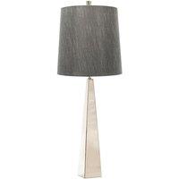 Loops Square Table Lamp Dark Grey Shade Highly Polished Nickel LED E27 60W in Metallics
