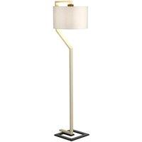 Loops Floor Lamp Light Ivory Shade Cream & Dark Grey Painted Metal Base LED E27 60W