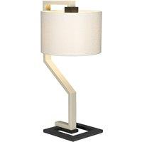 Loops Table Lamp Light Ivory Shade Cream & Dark Grey Painted Metal Base LED E27 60W