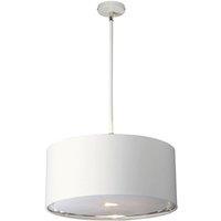 Loops 1 Bulb Ceiling Pendant Light Fitting White Highly Polished Nickel LED E27 60W in Metallics