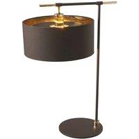 Loops Table Lamp Shade Gold Metallic LIning Brown Highly Polished Brass LED E27 60W