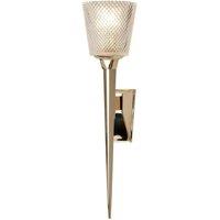 Loops Wall Light IP44 Cut Glass Shade Torchiere Polished Gold LED G9 3.5W in Clear