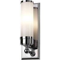 Loops IP44 Wall Light Ribbed Opaque Glass Shade Polished Chrome LED G9 3.5W d00170 in Clear