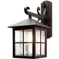 Loops IP43 Wall Light Sconce Black LED E27 100W Bulb External d00201