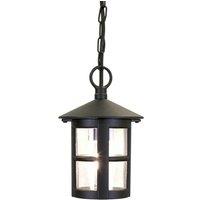 Loops IP43 1 Bulb Chain Lantern Light Black LED E27 100W Bulb External d00203