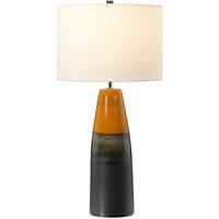 Loops Table Lamp Orange & Graphite Tapered Vase Ivory Drum Shade LED E27 60W Bulb
