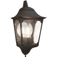 Loops Outdoor IP44 1 Bulb Half Lantern Wall Light Black LED E27 100W
