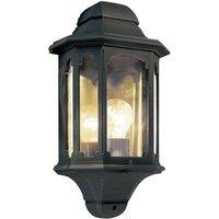 Loops Outdoor IP44 1 Bulb Half Lantern Wall Light 5 Sided Black LED E27 100W