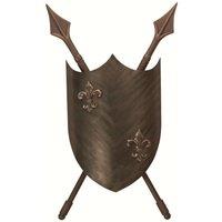 Loops Twin Wall Light Coat of Arms Design Unique Burnished Bronze LED GU10 35W