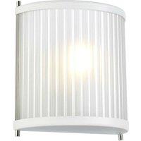 Loops Wall Light White Satin Painted / Highly Polished Nickel LED E27 60W in Metallics