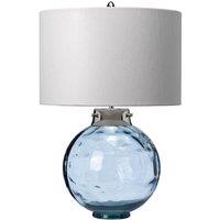 Loops Table Lamp Hepplewhite Shade Highly Polished Nickel Glassware Blue LED E27 60W in Metallics
