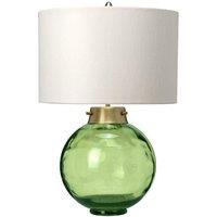 Loops Table Lamp Origami Shade Metalwork Aged Brass Glassware Dark Green LED E27 60W