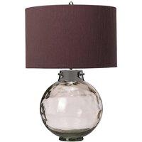 Loops Table Lamp Larkspur Shade Highly Polished Nickel Glassware Smoke LED E27 60W in Metallics