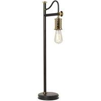 Loops Table Lamp Black & Highly Polished Brass Finish LED E27 60W Bulb d00472