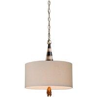 Loops 2 Bulb Ceiling Pendant Light Fitting Black Cream & Gold Leaf LED E27 60W